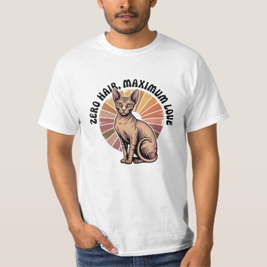 Zero Haar Maximum Liefde Sphynx Kunst T-shirt (Voorkant)
