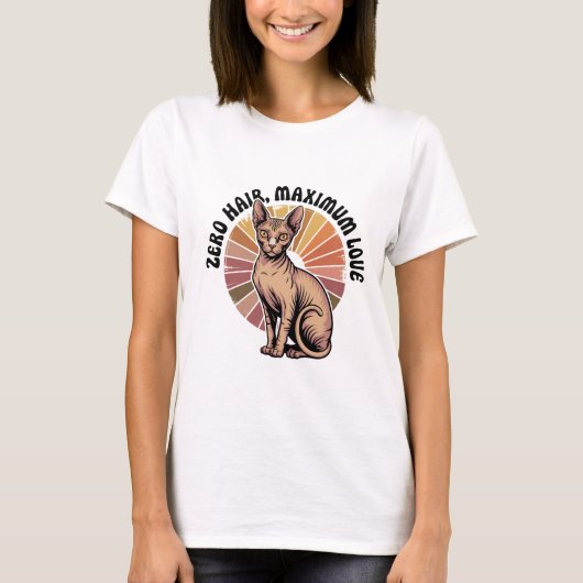 Zero Haar Maximum Liefde Sphynx Kunst T-shirt (Voorkant)