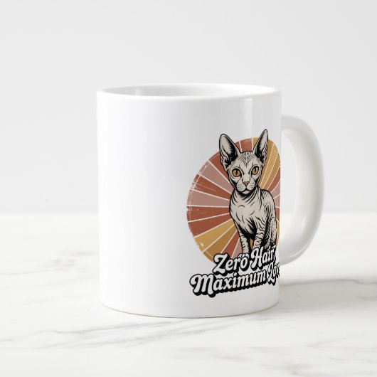 Zero Haar Maximum Liefde Sphynx Retro Grote Koffiekop (Voorkant rechts)