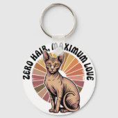 Zero Hair Maximum Love Sphynx Art Sleutelhanger (Voorkant)