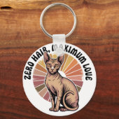 Zero Hair Maximum Love Sphynx Art Sleutelhanger (Achterkant)
