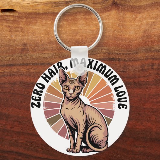 Zero Hair Maximum Love Sphynx Art Sleutelhanger (Voorkant)