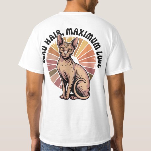 Zero Hair Maximum Love Sphynx Art T-shirt (Achterkant)
