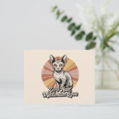 Zero Hair Maximum Love Sphynx Retro Briefkaart (Staand voorkant)