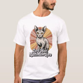 Zero Hair Maximum Love Sphynx Retro T-shirt (Voorkant)
