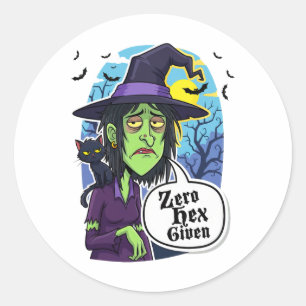 Zero Hex krijgt T-shirt voor grappige heks Hallowe Ronde Sticker