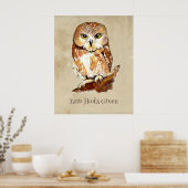 Zero Hoots Gezien Uil Sassy Attitude Print (Keuken)