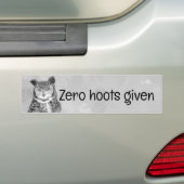 Zero hoots voor sarcastisch plezier bumpersticker (Op auto)
