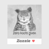 Zero hoots voor sarcastisch plezier sticker (Vel)