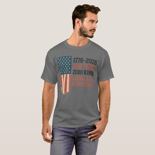 ZERO KINGS LANG LEVE DE DEMOCRATIE T-SHIRT (Voorkant volledig)