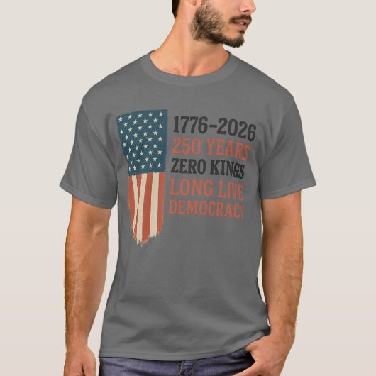 ZERO KINGS LANG LEVE DE DEMOCRATIE T-SHIRT (Voorkant)