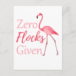 Zero-koppels met grappige flamingo briefkaart