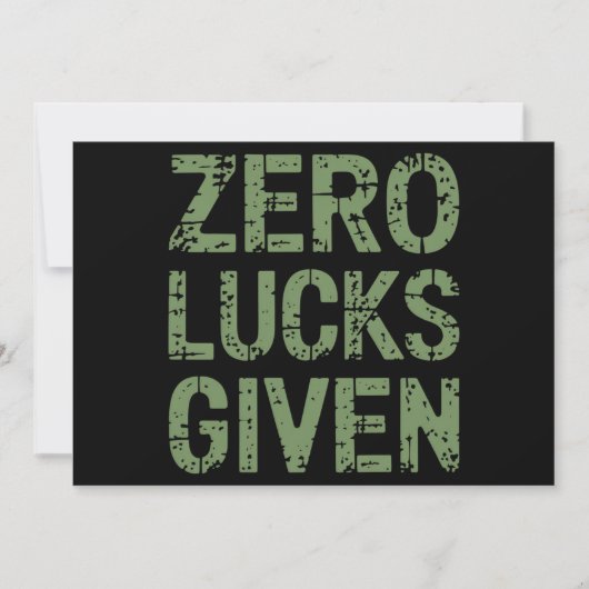 Zero Lucks Gegeven St Paddy's Dag Grappige Patrick Kaart (Voorkant)