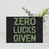 Zero Lucks Gegeven St Paddy's Dag Grappige Patrick Kaart (Staand voorkant)