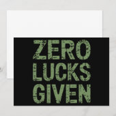 Zero Lucks Gegeven St Paddy's Dag Grappige Patrick Kaart (Voorkant / Achterkant)