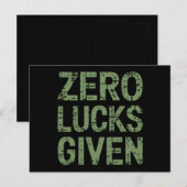 Zero Lucks Gezien St. Paddy's Day Hilarische Patri Briefkaart (Voorkant / Achterkant)