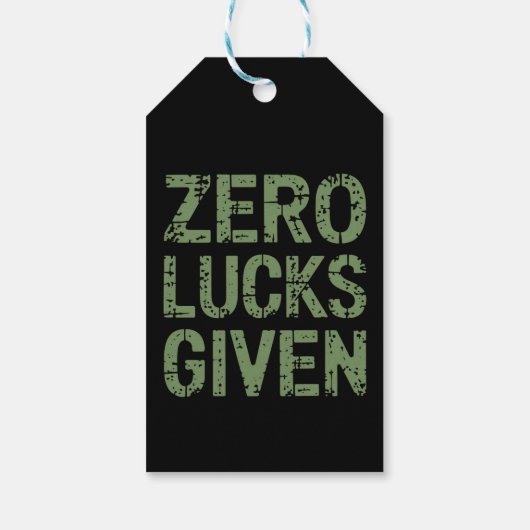 Zero Lucks Gezien St. Paddy's Day Hilarische Patri Cadeaulabel (Achterkant)