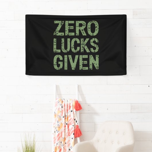 Zero Lucks Gezien St. Paddy's Day Hilarische Patri Spandoek (Insitu)