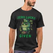 Zero Lucks Given  Cute Owl St Patricks Day Party W T-shirt (Voorkant)