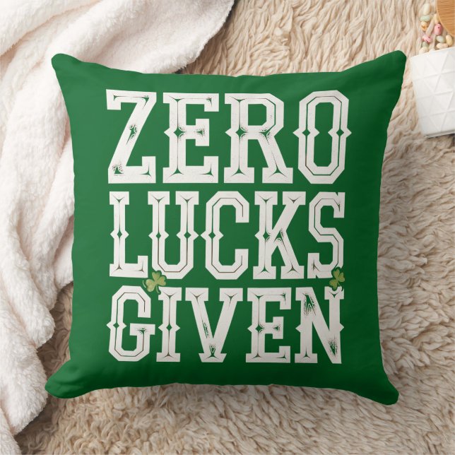 Zero Lucks Given Grappige St. Patrick's Day Iers Kussen (Deken)