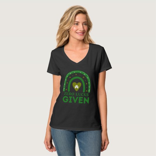 Zero Lucks Given  St Patrick s Day St Paddys Day   T-shirt (Voorkant volledig)