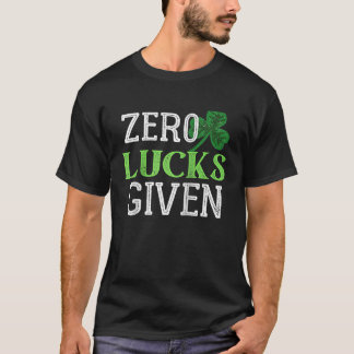 Zero Lucks Given   Vintage St. Patrick's Day Ragla T-shirt