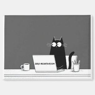 Zero Meowtivatie Kat – Grappige Lui Werk Animatie Magneet