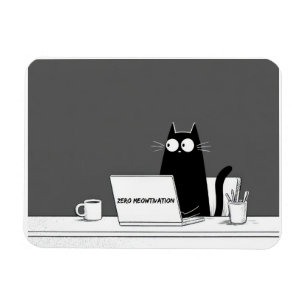 Zero Meowtivatie Kat – Grappige Lui Werk Animatiek Magneet