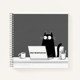 Zero Meowtivatie Kat – Grappige Lui Werk Animatiek Notitieboek