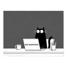 Zero Meowtivatie Kat – Grappige Lui Werk Animatiek