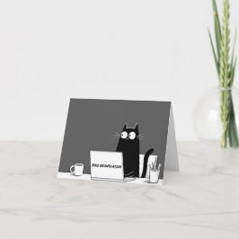 Zero Meowtivatie Kat – Grappige Lui Werk Cartoon Bedankkaart