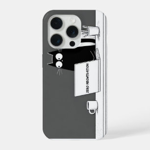 Zero Meowtivatie Kat – Grappige Lui Werk Cartoon iPhone 15 Pro Case