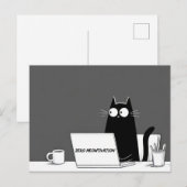 Zero Meowtivation Cat – Funny Lazy Work Cartoon Briefkaart (Voorkant / Achterkant)