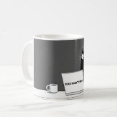 Zero Meowtivation Cat – Funny Lazy Work Cartoon Koffiemok (Voorkant links)