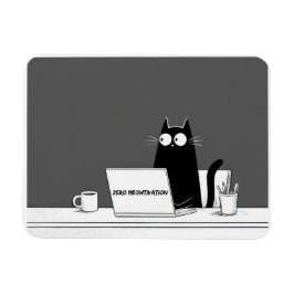 Zero Meowtivation Cat – Funny Lazy Work Cartoon Magneet