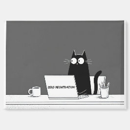 Zero Meowtivation Cat – Funny Lazy Work Cartoon Magneet
