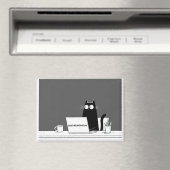 Zero Meowtivation Cat – Funny Lazy Work Cartoon Magneet (Insitu (Vaatwasser))