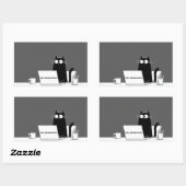 Zero Meowtivation Cat – Funny Lazy Work Cartoon Rechthoekige Sticker (Vel)