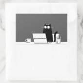 Zero Meowtivation Cat – Funny Lazy Work Cartoon Rechthoekige Sticker (Tas)