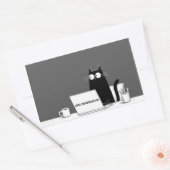 Zero Meowtivation Cat – Funny Lazy Work Cartoon Rechthoekige Sticker (Envelop)