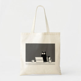 Zero Meowtivation Cat – Funny Lazy Work Cartoon Tote Bag