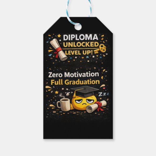 Zero Motivation Full Graduation Funny Shirt  Cadeaulabel (Voorkant)