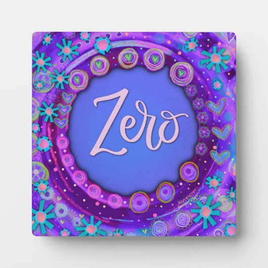 Zero Paarse Floral Whimsical Inspiration Ezel Fotoplaat (Voorkant)