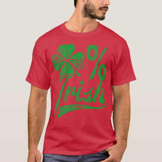 Zero Percent Irish Funny St Patricks Day Shamrock T-shirt