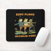 Zero Plans Maximum Vibes Funny Frog Hoodie Chill V Muismat (Met muis)
