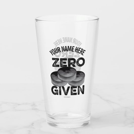 Zero Pucks gegeven (Hockey) glas (Achterkant)