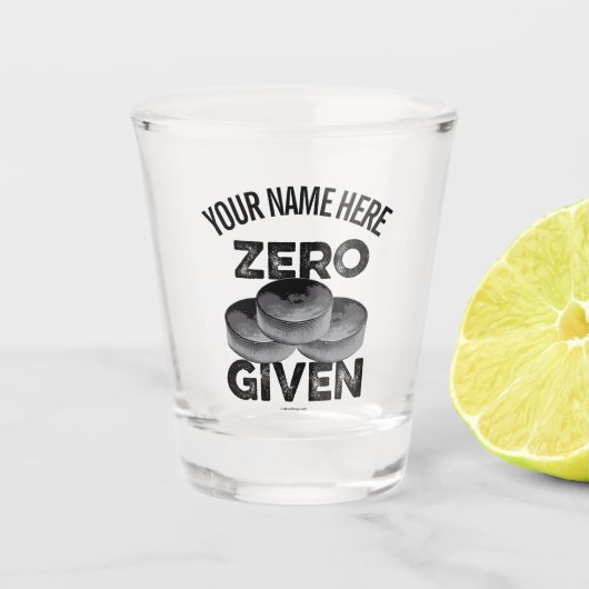 Zero Pucks gegeven (Hockey) Shot Glass Glas (Voorkant)