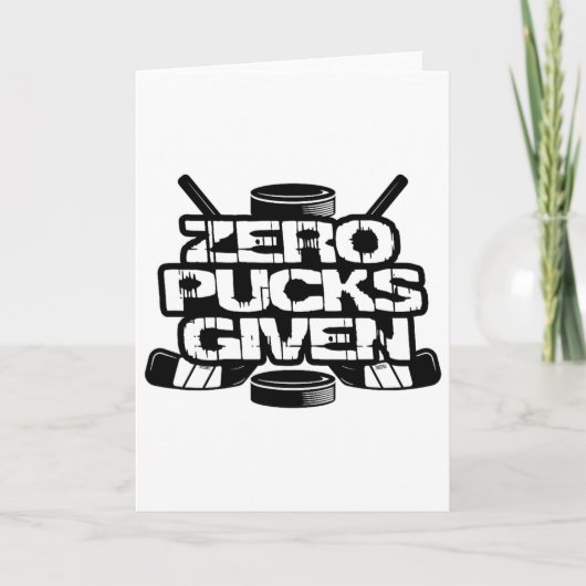 Zero Pucks Given Grappige IJshockey Kaart (Voorkant)