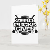 Zero Pucks Given Grappige IJshockey Kaart (Gele Bloem)