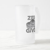 Zero Pucks Given (Hockey) Frosted Glass Beer Mug Matglas Bierpul (Voorkant rechts)